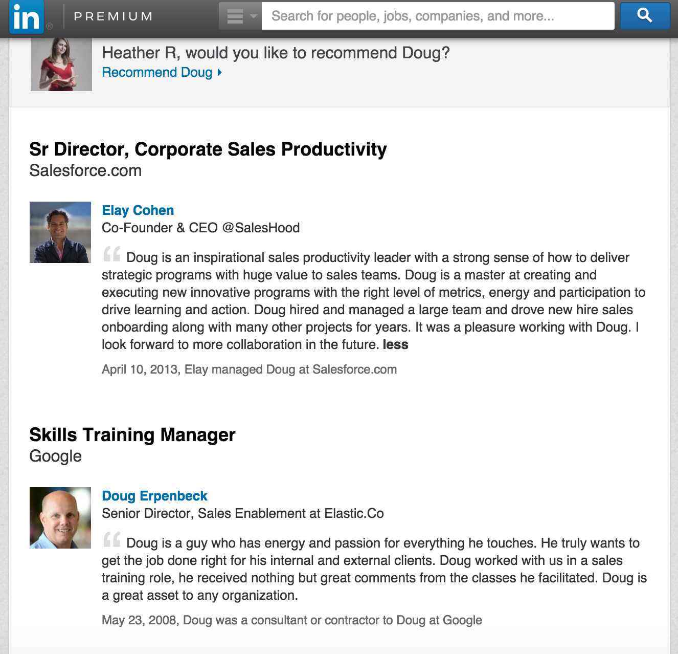 Construction Management System: Sales Manager Recommendation Linkedin