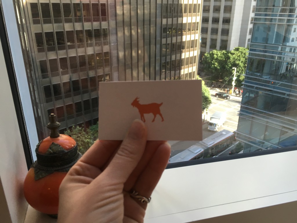 orange goat on my business card